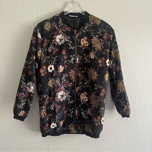 SOPHIE RUE Floral Bomber Jacket Size Small